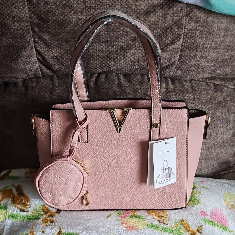 Zara Pink Satchel with Gold Accents